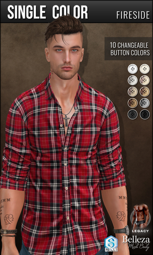 {COLD-ASH} JOEL Rolled Up Shirt (single-Fireside)