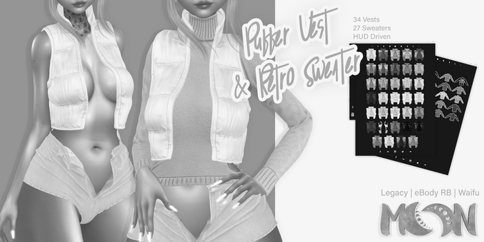 Moon. Puffer Vest & Retro Sweater - DEMO