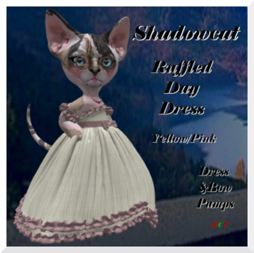 Shadocat Ruffled Day Dress Yellow/Pink 