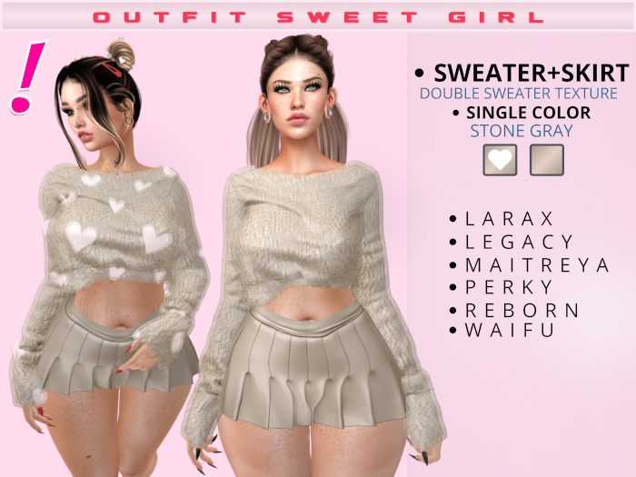 [DressUp!] Outfit Sweet Girl - Pack Single Color - (Stone Gray)