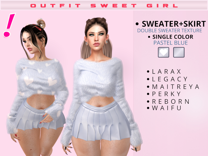 [DressUp!] Outfit Sweet Girl - Pack Single Color -(Pastel Blue)