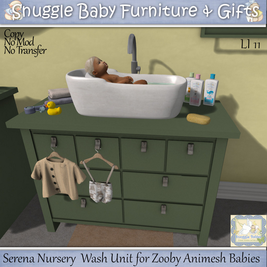 Serena Nursery  Wash Unit for Zooby Animesh Babies Boxed