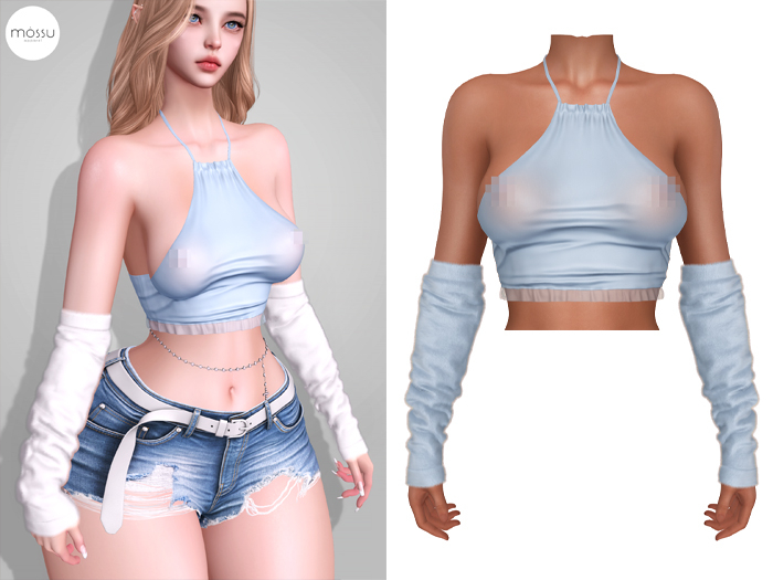 Mossu - Tessa Top & Sleeves - Light Blue