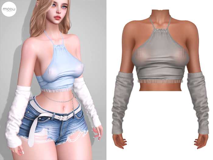 Mossu - Tessa Top & Sleeves - Light Gray