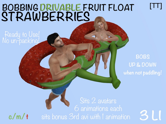 [TT] BOBBING DRIVABLE FLOAT - STRAWBERRIES