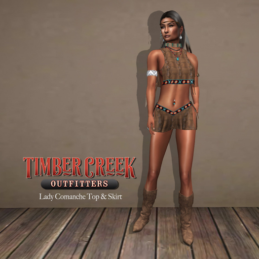 [Timber Creek] Lady Comanche Top & Skirt Ensemble-Tanned