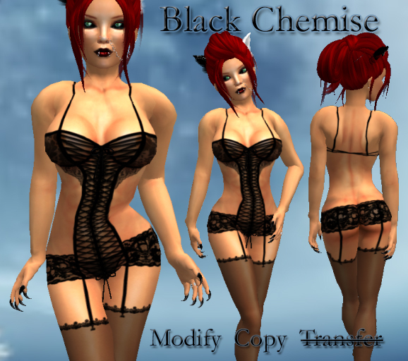 .:harmless INK:. Black Chemise