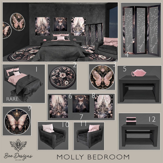 01 Bee Designs Molly Bedroom RARE