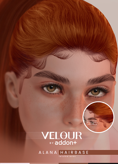 Second Life Marketplace - VELOUR by addon+ Alana Hairbase FATPACK Lel X
