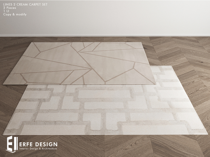 Straight lines cream carpet set  [Erfe Design] PACK