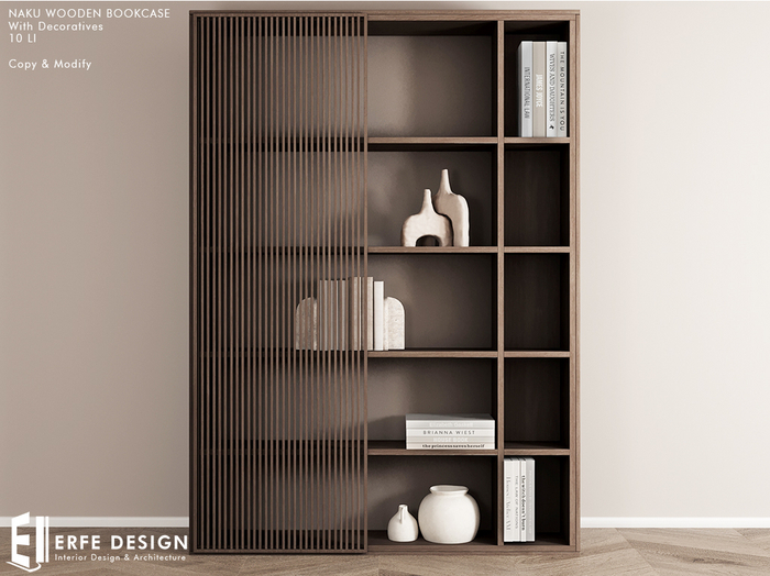 Naku wooden bookcase 10 LI [Erfe Design] *