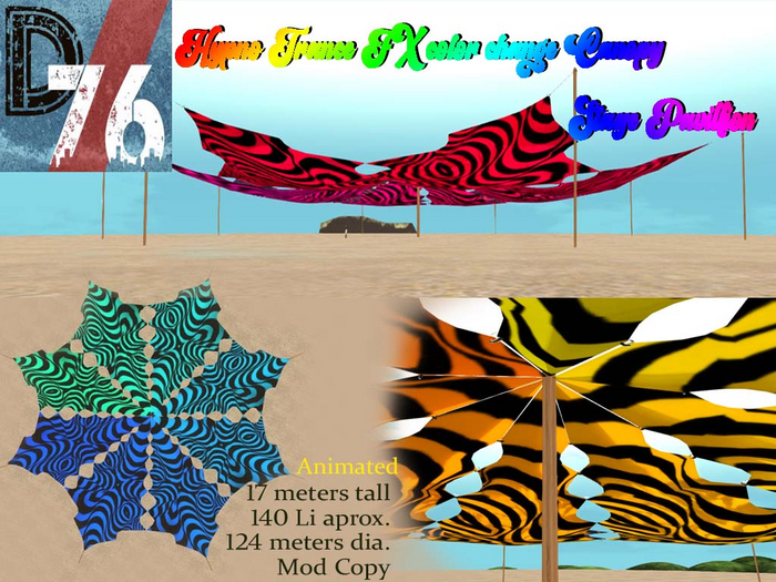 D76-  Hypno Trance FX color change Canopy Stage Pavillion