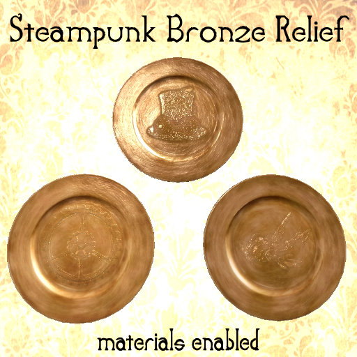 Steampunk bronze Relief set