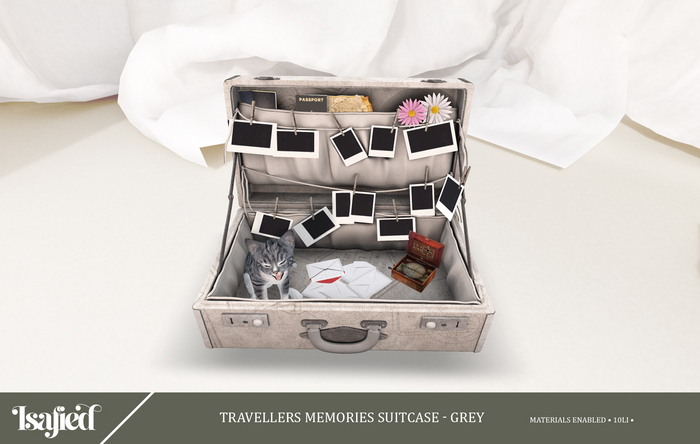 {Isafied} Travellers Memory Suitcase-Grey