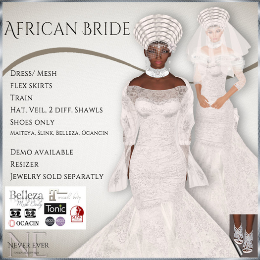 !! NE! Outfit "African Bride" (wear for unpack) (DEMO)