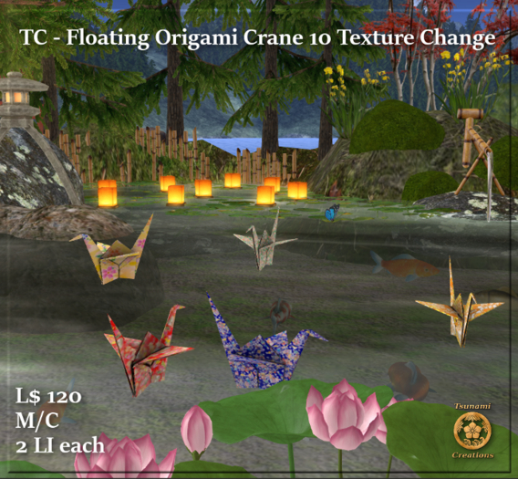 TC - Floating Origami Cranes w Texture Change