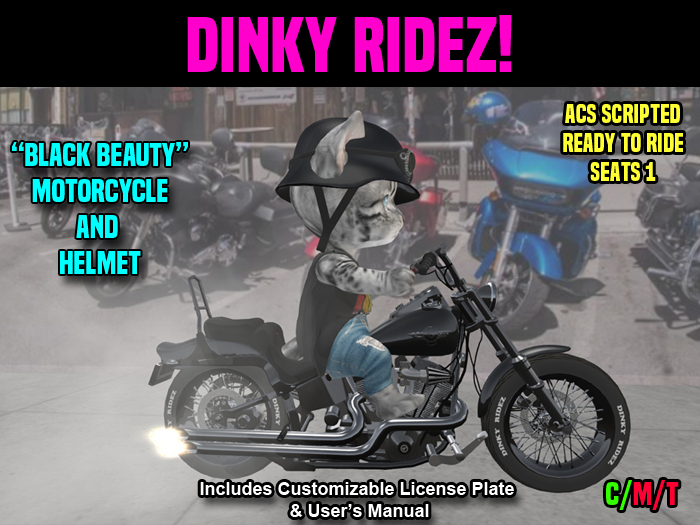 DINKY Motorcycle & Helmet- Black Beauty 