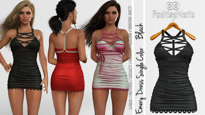 Dress Emery Black - LaraX, PetiteX, Legacy, Nerido, Reborn, Reborn Juicy - FashionNatic