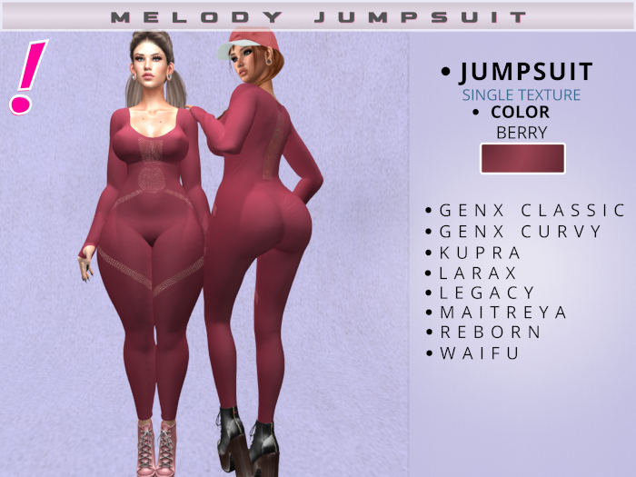 [DressUp!] - Melody Jumpsuit - Single Color (Berry)