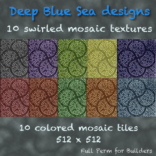 DBS Swirled Mosaic Tile set 10 textures (crated)