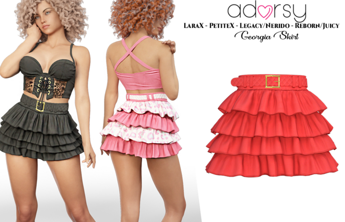 adorsy - Georgia Skirt Red - Lara X/Legacy/PetiteX/Reborn