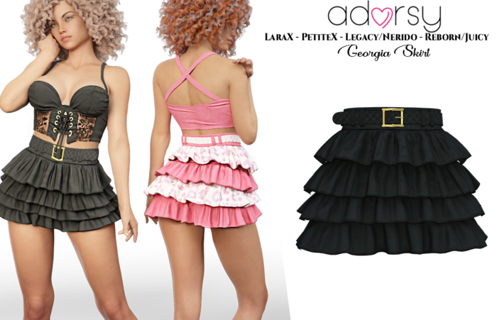 adorsy - Georgia Skirt Dark Black - Lara X/Legacy/PetiteX/Reborn