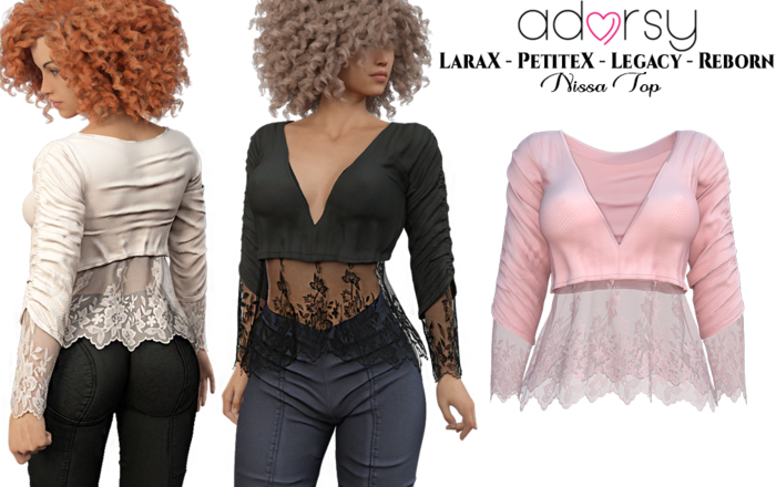 adorsy - Nissa Top Soft Pink - Lara X/Legacy/PetiteX/Reborn
