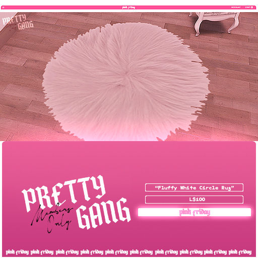 PinkFriday - White Cricle Fluffy Rug 