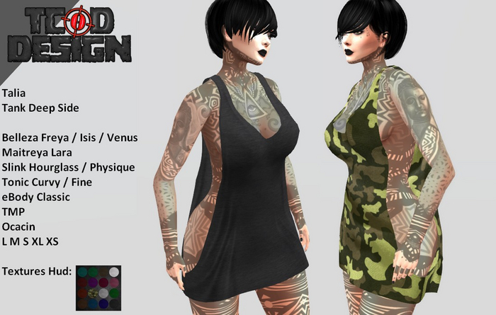 Tank Deep Side ~ Talia (Hud 16 textures) DEMO ~ Mesh