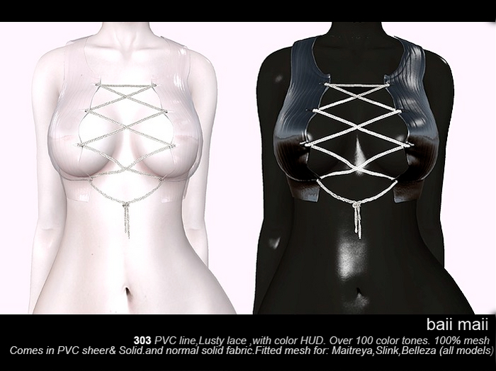baii maii 303 PVC line,Lusty lace ,w/HUD Maitreya Slink Belleza