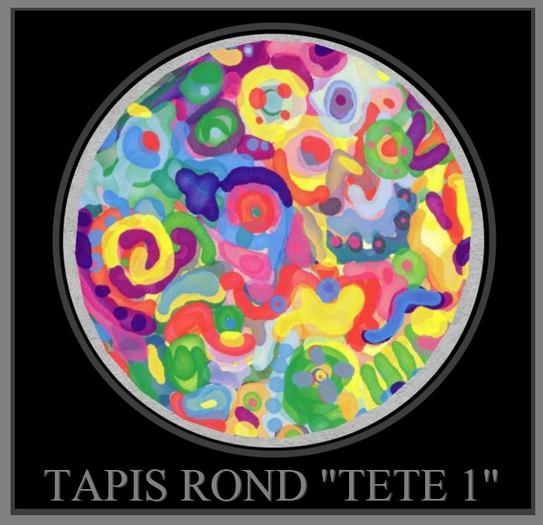 Round carpet made from the painting "Heads 1" 