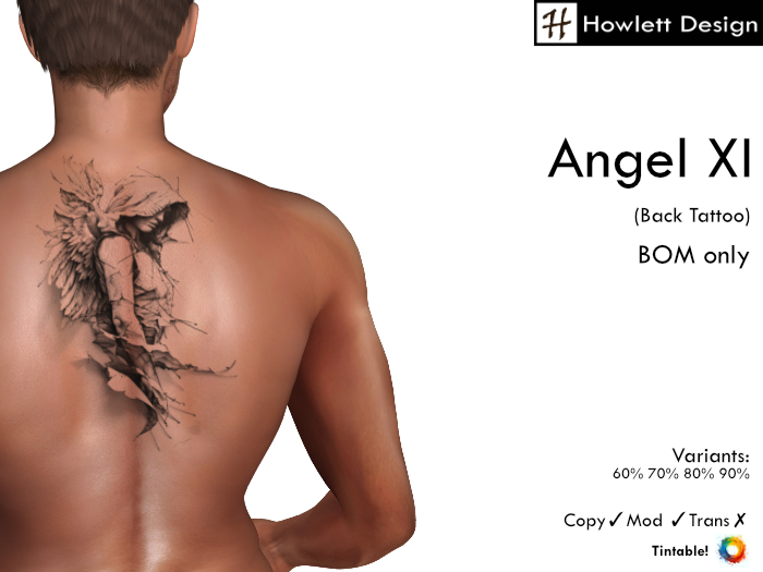 [HDesign] Angel XI (Back Tattoo)