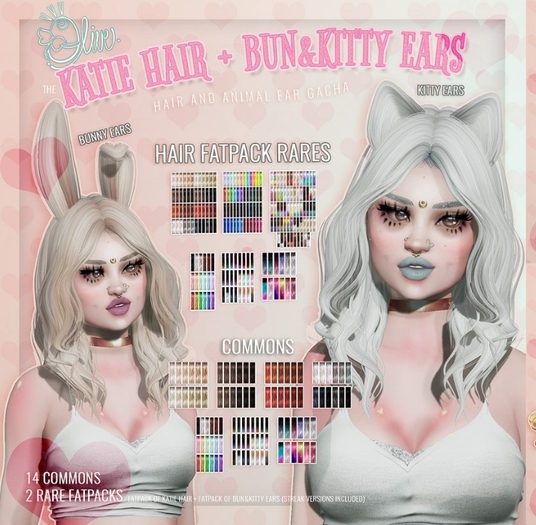 .Olive. the Katie Hair + Bunny - Crazy Glitter