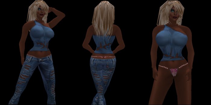 *Dani's*  Ripped Blue w/Panties