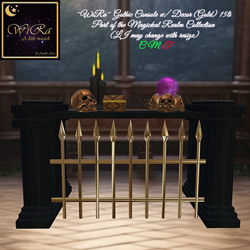~WiRa~ Gothic Console w/ Decor (Gold) (Box)