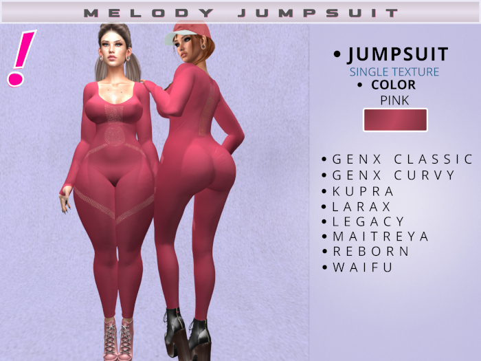 [DressUp!] - Melody Jumpsuit - Single Color (Pink)