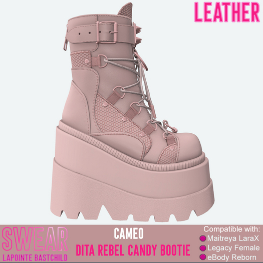 Platform Boots - Rebel Candy LEATHER CAMEO