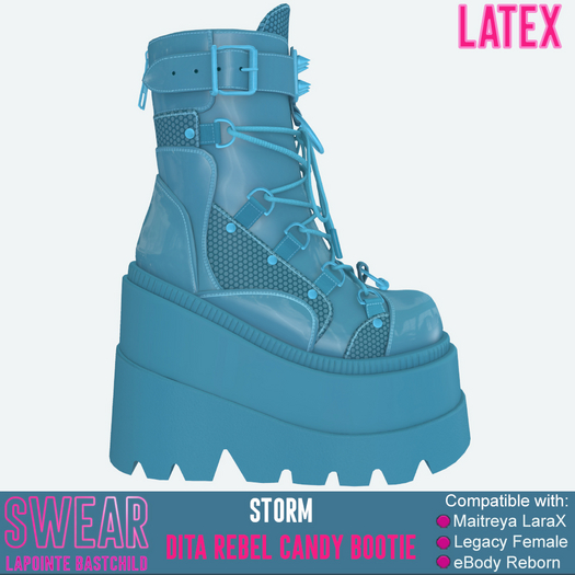 Platform Boots - Rebel Candy LATEX STORM