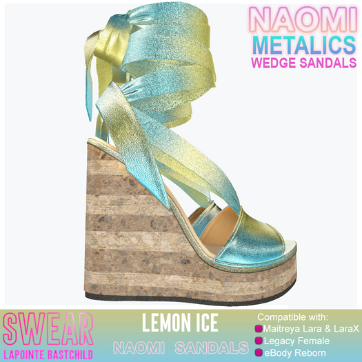 Sandals Naomi METALIC LEMON ICE