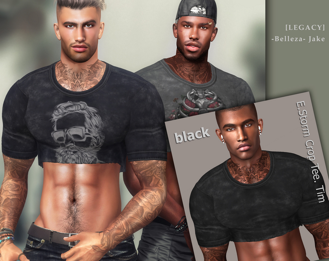 E.Storm Crop Tee. Tim black