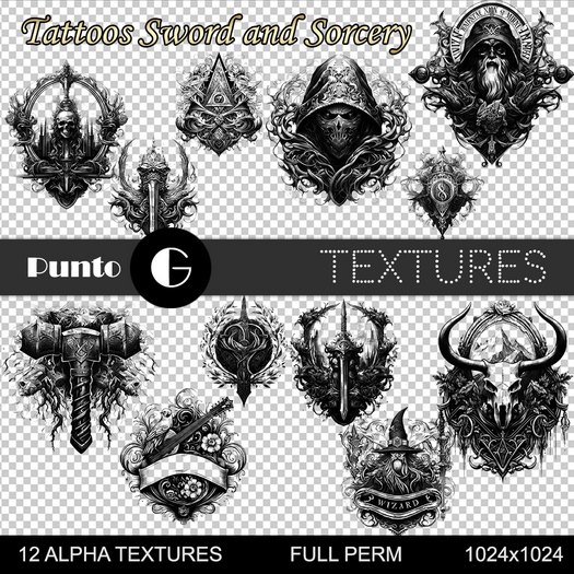 Full Perm Textures - Tattoos Sword and Sorcery