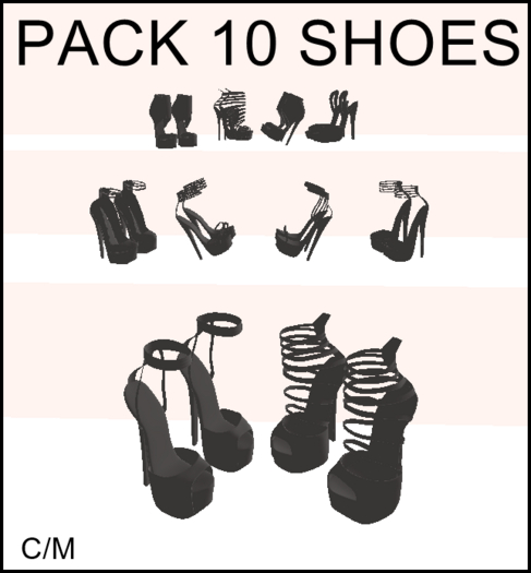 PACK 10 SHOES  - SLINK,TMP,MAITREYA