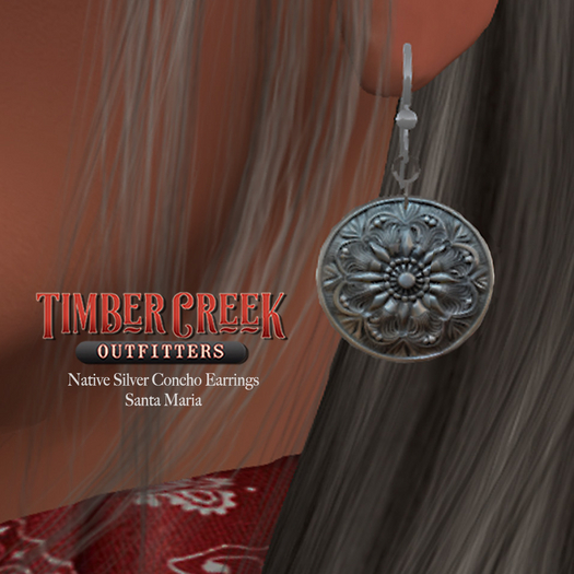 [Timber Creek] Native Silver Concho Earrings-Santa Maria