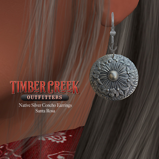 [Timber Creek] Native Silver Concho Earrings-Santa Rosa
