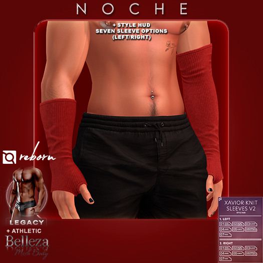 Noche. Xavior Knit Sleeves Red