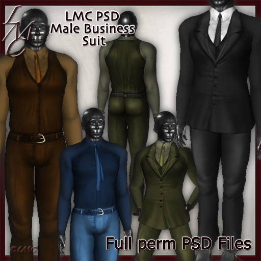 LMC Designer PSD Files  - Male Business Suit - BOM