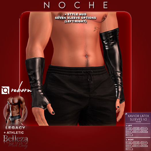 Noche. Xavior Latex Sleeves Black