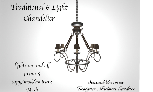 Traditional 6 Light Chandelier