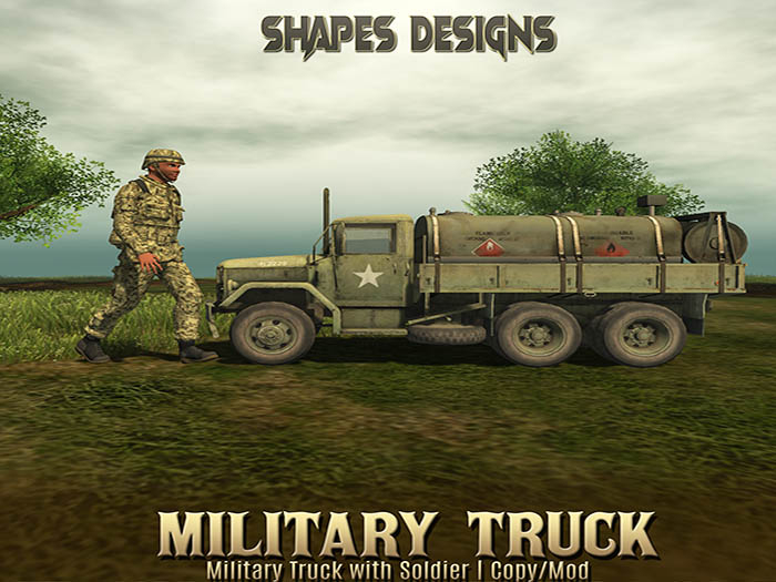 MILITARY TRUCK AND SOLDIER  NO TRANS NO MOD