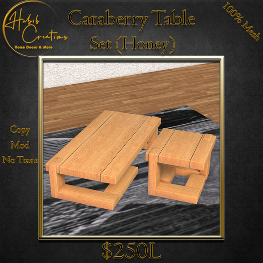 [HC] Caraberry Table Set - Honey Oak
